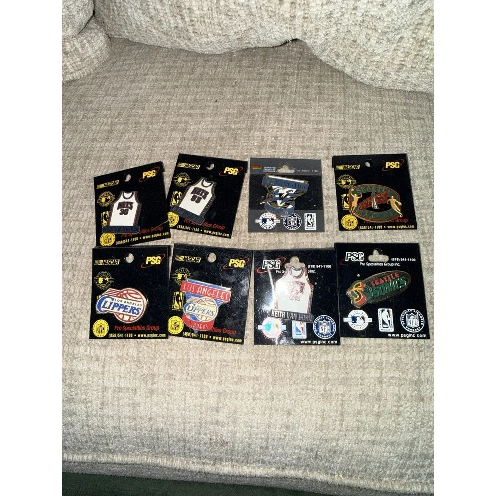 Vintage NBA Basketball Lapel Enamel Pins Bundle Lot Of 8
